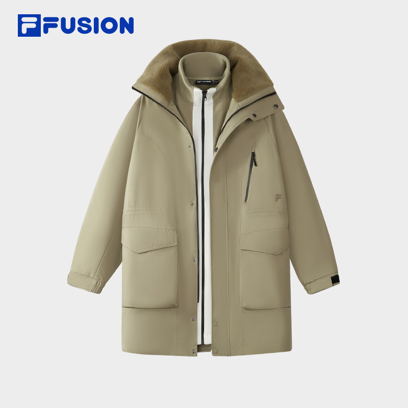 FILA FUSION斐乐潮牌上衣两件套女2025冬新款中长款休闲宽松外套,运动服/休闲服装,运动茄克/外套,淘宝优惠券,粉丝福利购,淘宝优惠卷