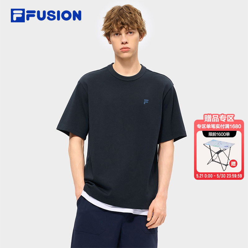章昊同款FILA FUSION斐乐潮牌短袖T恤男26夏新款休闲宽