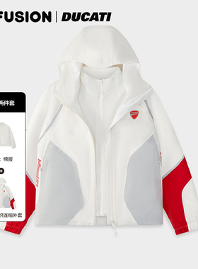 FILA FUSION｜DUCATI斐乐棉服两件套女2025冬季新款宽松保暖外套
