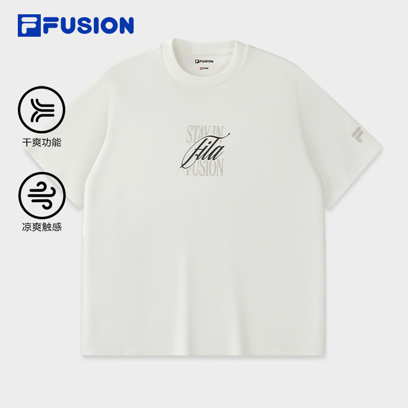 FILA FUSION斐乐潮牌女子针织短袖衫2025夏季新款休闲速干凉感T恤,运动服/休闲服装,运动T恤,淘宝优惠券,粉丝福利购,淘宝优惠卷