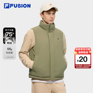 时尚 新款 休闲外套 FUSION斐乐潮牌双面穿羽绒马甲男2025冬季 FILA
