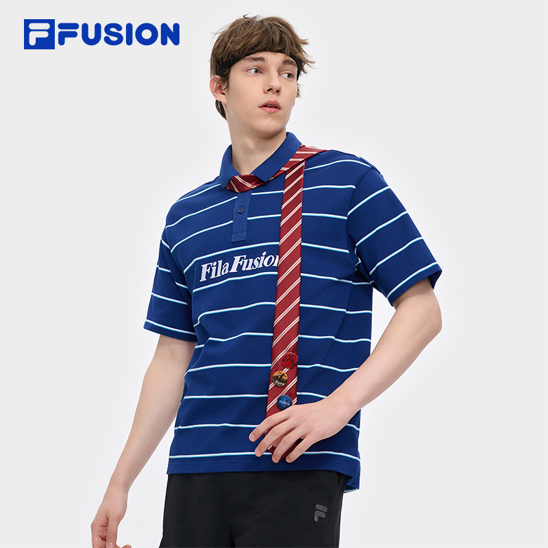 FILAFUSION斐乐针织短袖POLO衫