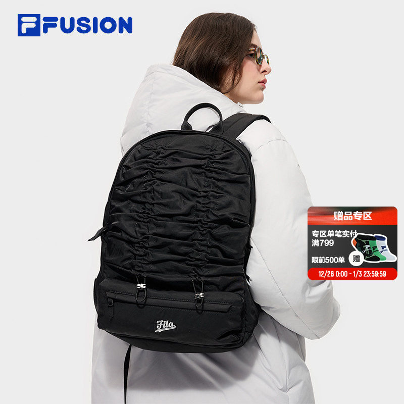 FILA FUSION斐乐潮牌硬糖背包双肩包女包2025冬季新款