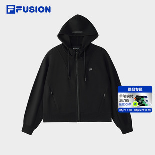 FILA 休闲宽松针织上衣 FUSION斐乐潮牌女子连帽卫衣2025冬季 新款