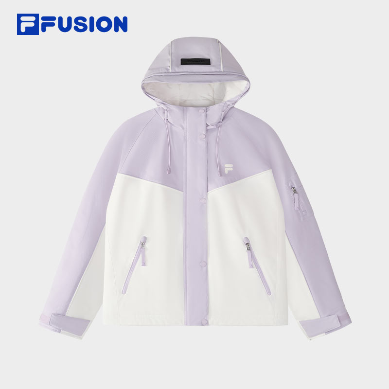 FILA FUSION斐乐潮牌棉服女2025春新款时尚休闲宽松拼