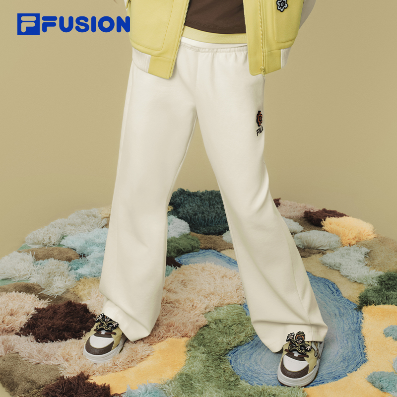 FILA FUSION | Mr Doodle联名针织长裤女2025冬季新款宽松直筒裤