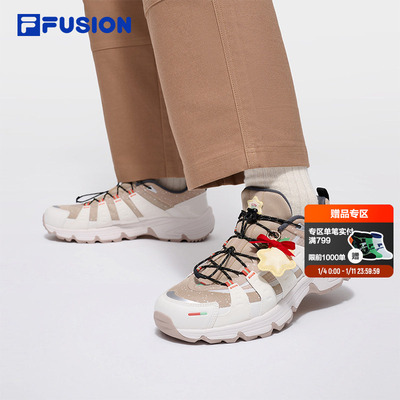 圣诞节限定Como X FILA FUSION斐乐潮牌情侣跑步鞋V底休闲运动鞋