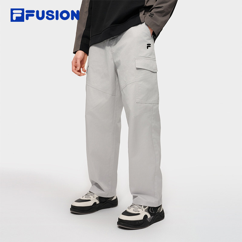 FILA FUSION斐乐潮牌梭织长裤男裤2025秋季新款直筒休
