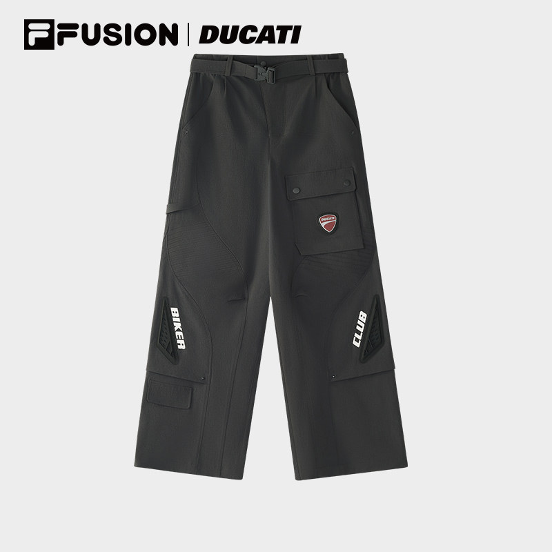 FILA FUSION | DUCATI联名斐乐梭织长裤女夏季宽松休闲裤工装裤