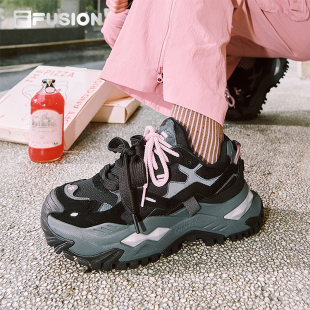 老爹鞋 FUSION斐樂潮牌女鞋 FILA 新款 厚底增高休閑鞋 2025秋季 硬糖