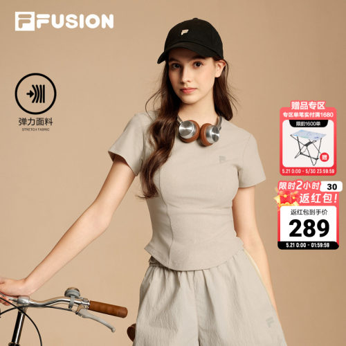 FILAFUSION斐乐女子紧身短袖T恤