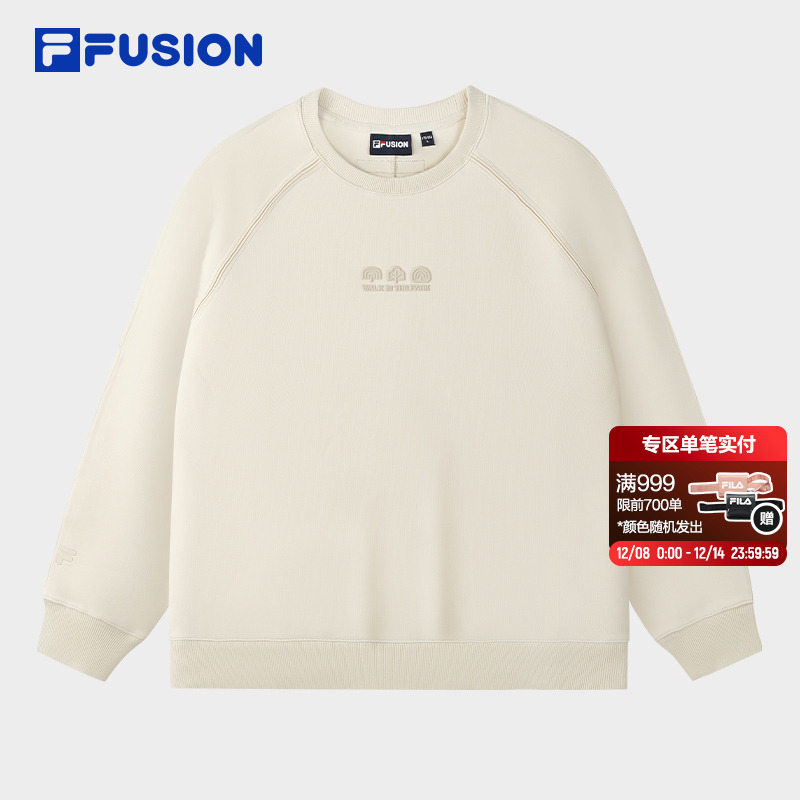 FILA FUSION斐乐潮牌情侣款套头卫衣2025冬新款休闲针织长袖上衣