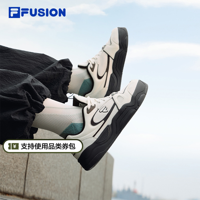 章昊同款|FILA FUSION斐乐女鞋BANK III板鞋2025夏款男休闲运动鞋