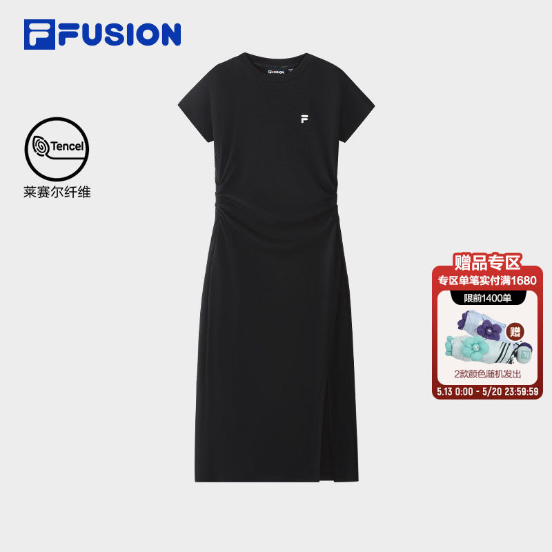 FILA FUSION斐乐潮牌女子针织连衣裙2026夏新款休闲简
