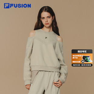 新款 松弛感挖肩針織上衣 FUSION斐樂潮牌套頭衛衣女2025冬季 FILA
