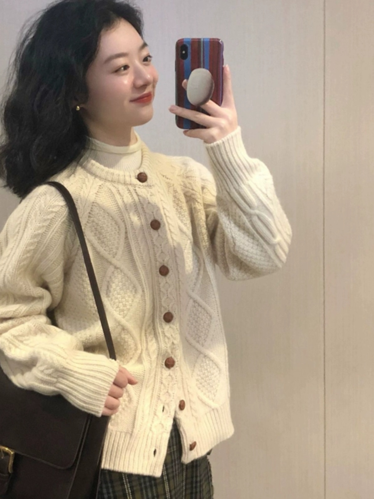 麻花开衫毛衣外套女装秋冬新款设计感慵懒宽松百搭针织衫软糯上衣
