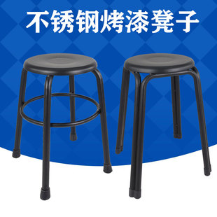 加厚304不锈钢圆凳烤漆凳子家用休闲圆凳医用实验室流水线可用