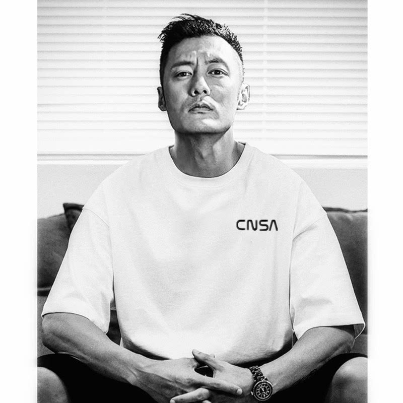 中国航天CNSA短袖T恤男联名款简约百搭纯棉宽松趣味文字学生半袖
