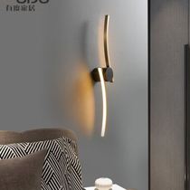 后现代轻奢全铜极简风格壁灯现代客厅创意个姓卧室餐厅北欧壁灯具