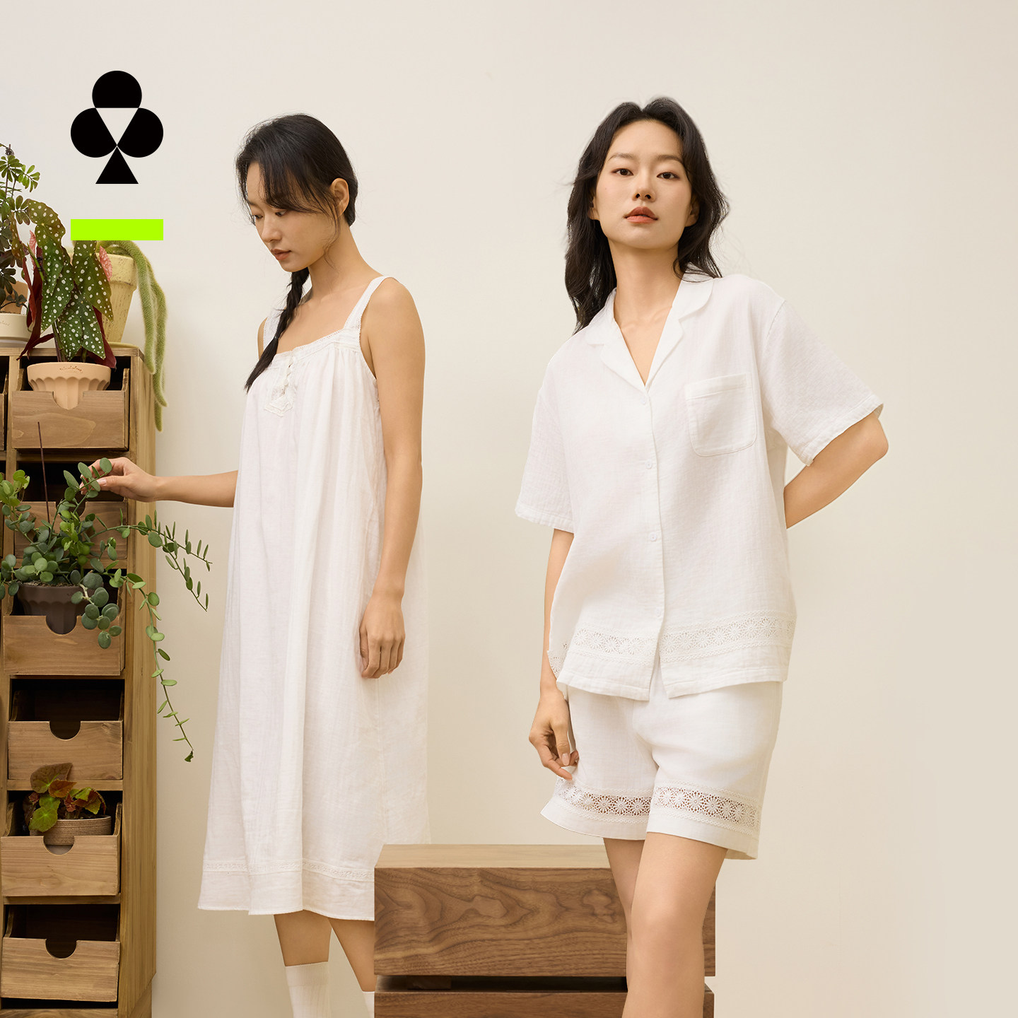 【不染色原棉】有棵树睡裙女夏2025新款蕾丝棉吊带家居双层纱睡衣