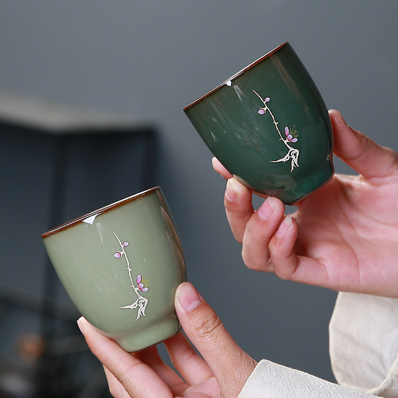 哥窑铁胎个人杯品茗主人杯家用功夫茶具手工陶瓷单杯茶盏茶碗茶杯
