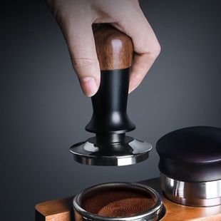 恒力壓粉錘咖啡不銹鋼壓粉手柄紅貴寶壓粉器實(shí)木51mm53mm58mm 新款