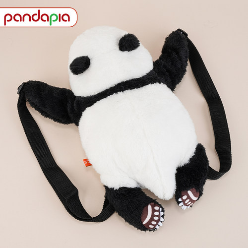 pandapia熊猫文创《熊猫伴伴》黑白毛绒背包 单双肩包卡通可爱包 - 封面