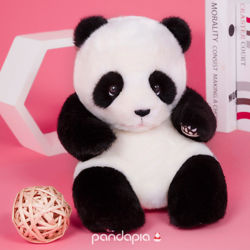 pandapia熊猫文创 《熊猫伴伴》长毛版生物形态毛绒玩偶公仔玩具