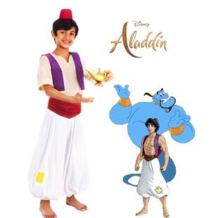 新款儿童阿拉丁扮演服万圣节迪士尼男童王子装Aladdin派对表演服