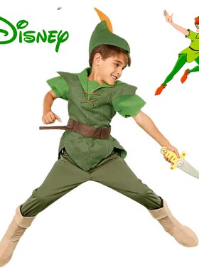儿童小飞侠彼得潘扮演服迪士尼小男孩万圣节服装绿精灵Peter Pan