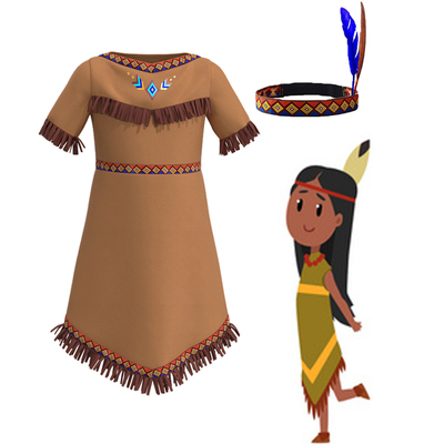 新款女童印第安公主服装万圣节