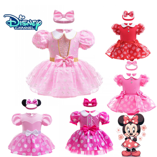 新款宝宝米妮公主裙万圣节迪士尼女宝哈衣Minnie cos爬服表演礼服
