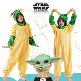 新儿童星球大战尤达宝宝扮演服万圣节Master Yoda cos亲子表演服