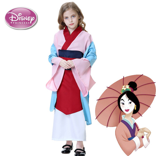 新款迪士尼女童花木兰公主cos服