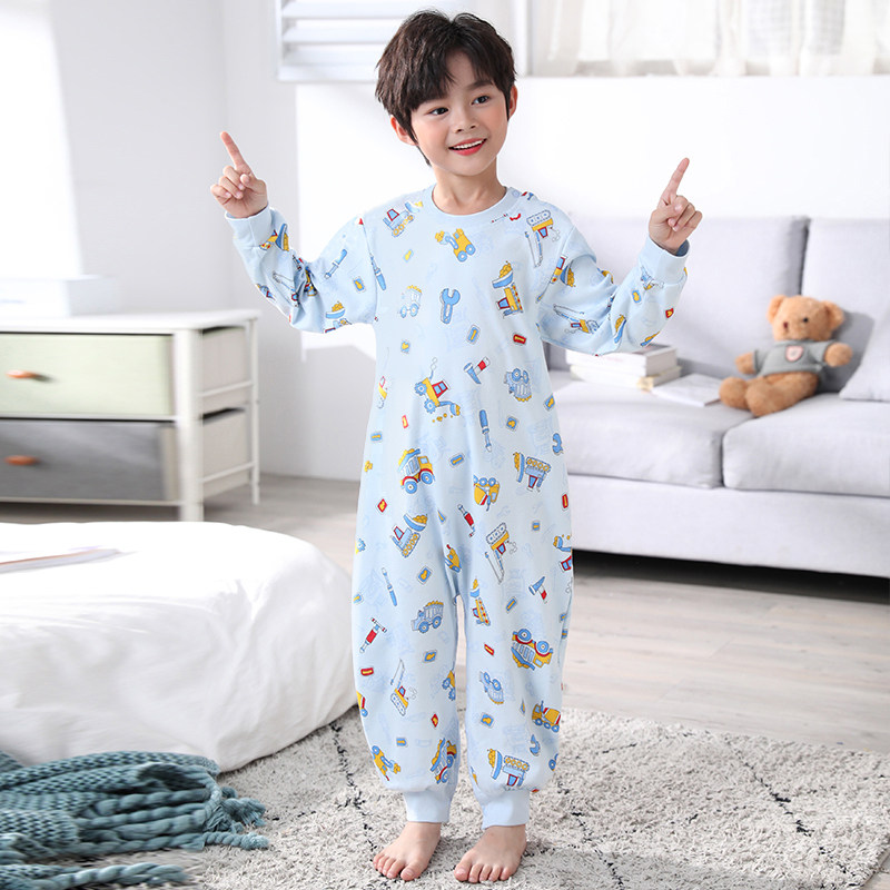 儿童连体睡衣男童春秋纯棉卡通