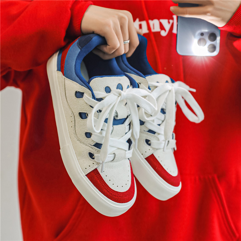 2025春季新款男鞋面包鞋韩版个性时尚百搭小众男女情侣帆布滑板鞋