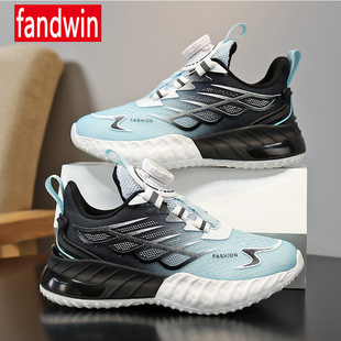 儿童篮球鞋男生旋转扣青少年跑鞋男童运动鞋40码中大童透气跑步鞋