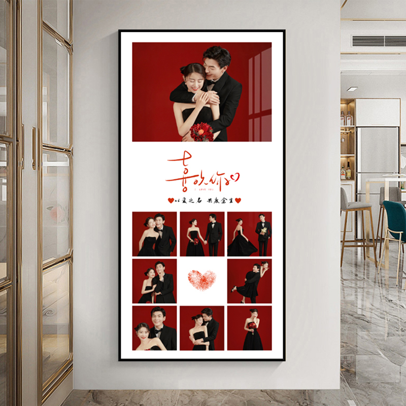 婚纱照相框挂墙影楼定制放大多宫格结婚照玄关卧室全家福做成画框