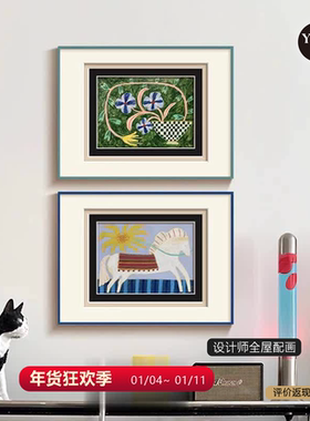 童趣会》轻法式玄关装饰画包豪斯高级感挂画艺术2025新款卧室壁画