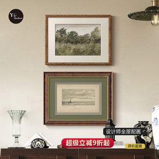 远航》法式中古风客厅风景装饰画南法风复古餐厅玄关卧室软装挂画