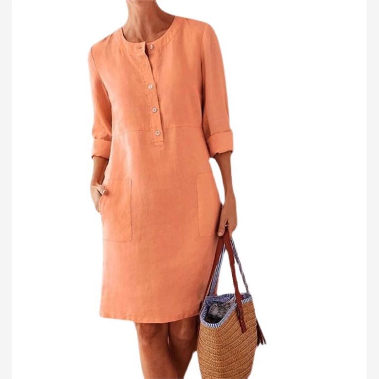 women summer long maxi dress Cotton casual plus size 连衣裙图片