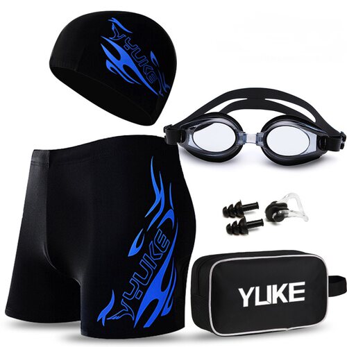 Men's Swimming Set Swim Trunks Glasses Cap Swimwear 泳衣