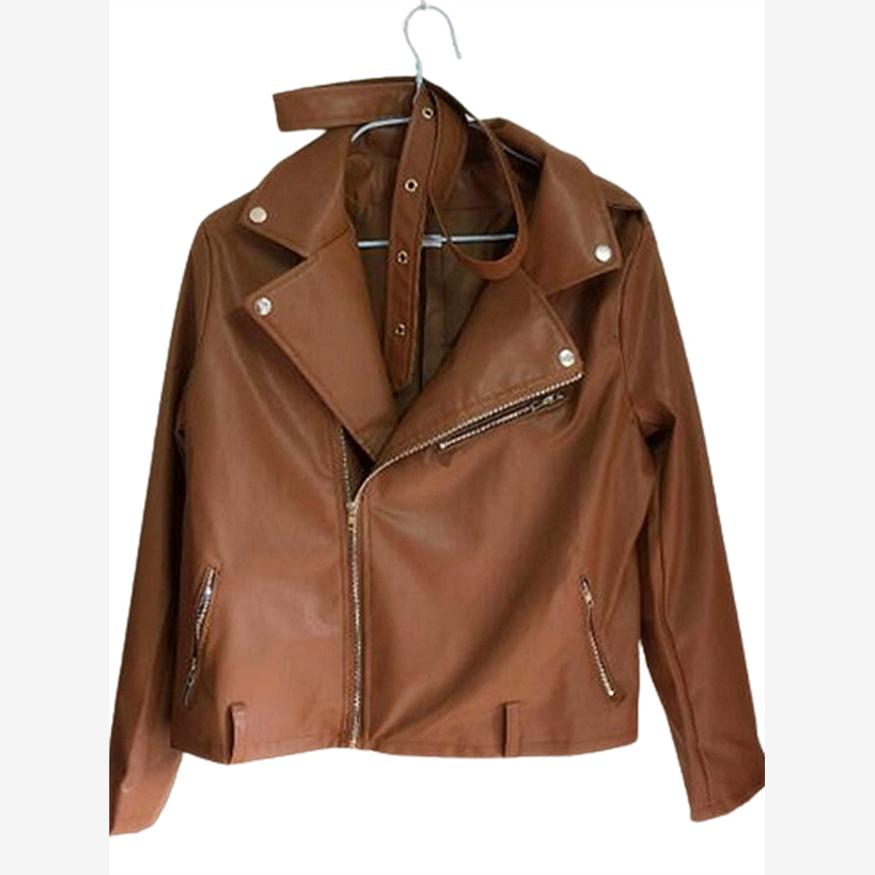 NEW Faux Leather Jacket Women Casual PU Coats For Ladies 5XL