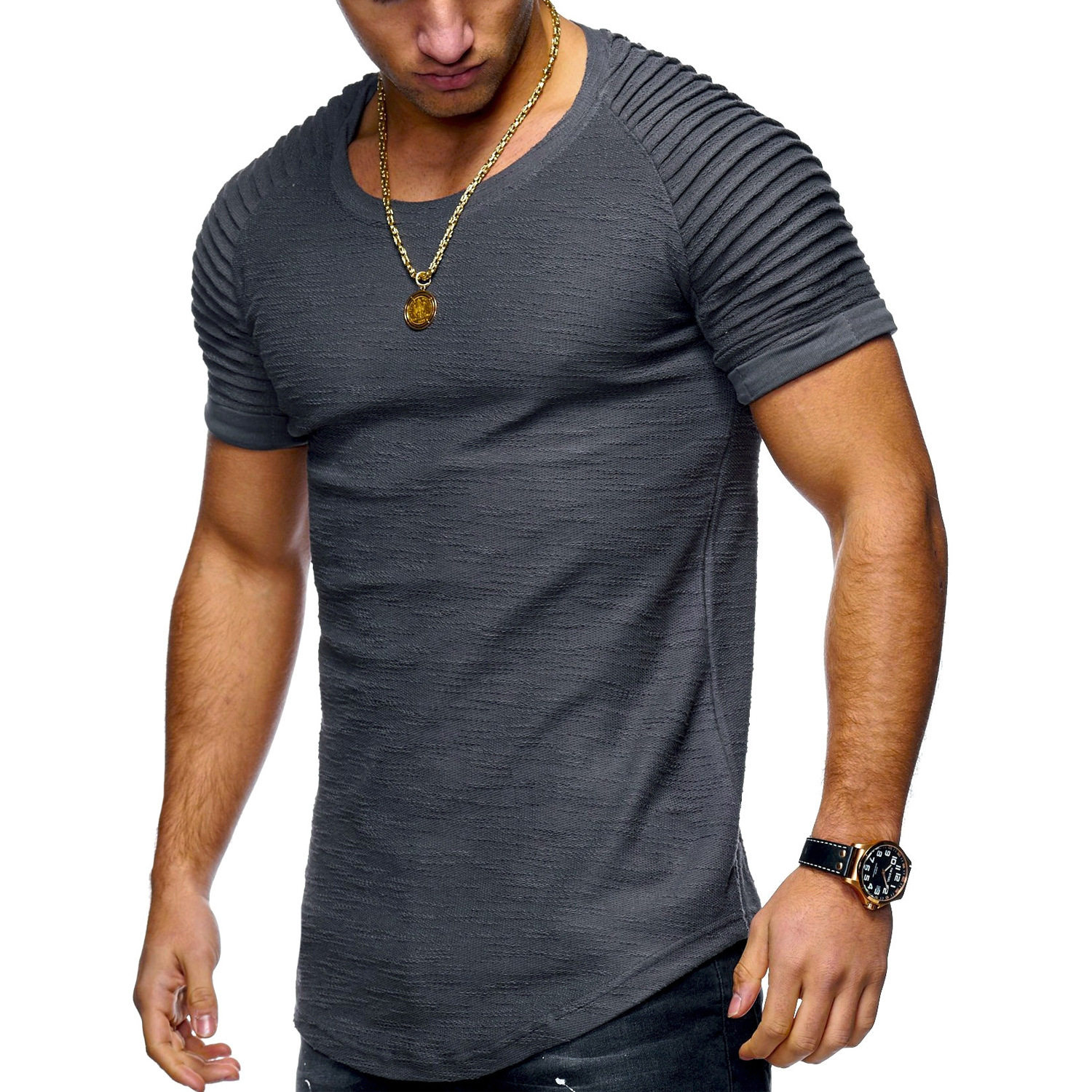 2018 Men's short sleeve T-shirt shirt jacket 上衣T恤打底衫男