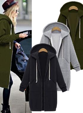 hoodies women winter plus size ladies long hooded coats 女装