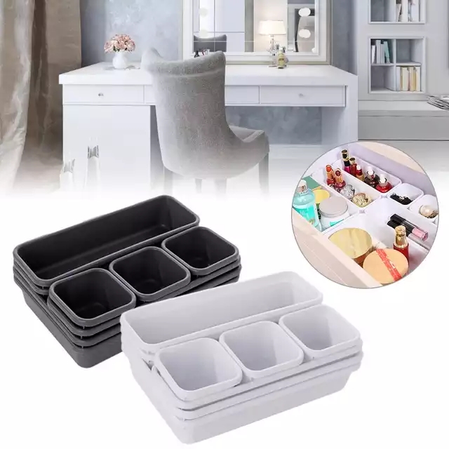 8pcs/set Home Drawer Organizer Box Trays Storage Office Box