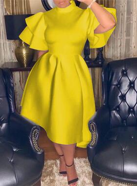 African women's party dress Vestido big size dress yellow