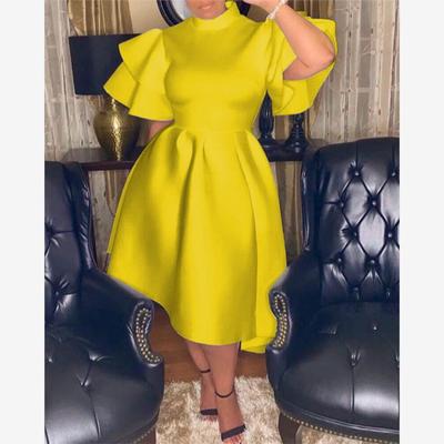 African women's party dress Vestido big size dress yellow