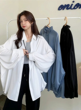 Spring Women Shirt Oversize Elegant Blouse White Tops Ladies