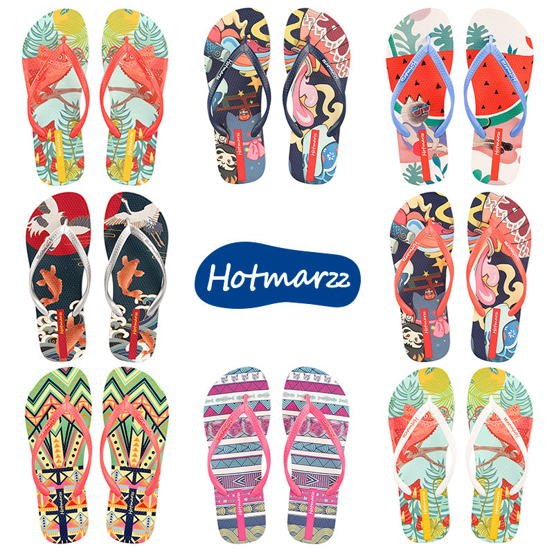 hotmarzz黑玛人字拖女夏季外穿海边沙滩凉拖时尚夹趾夹拖浴室防滑
